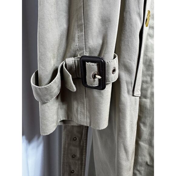 Grenfell Majer Womens Trench Coat Made In England Sz M/L  Khaki Double Breasted - Picture 4 of 8